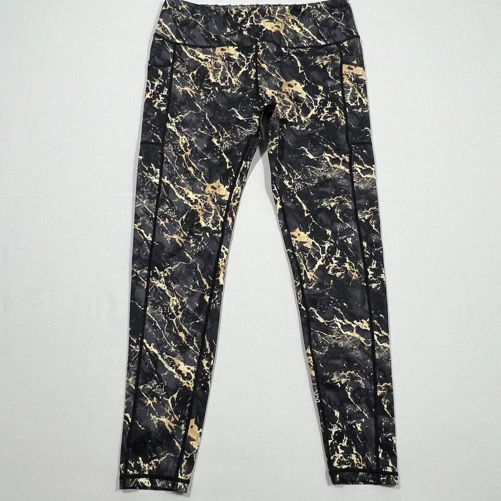 Constantly Varied Gear Leggings Gold Marble Squat Proof Gym Training Women's XL